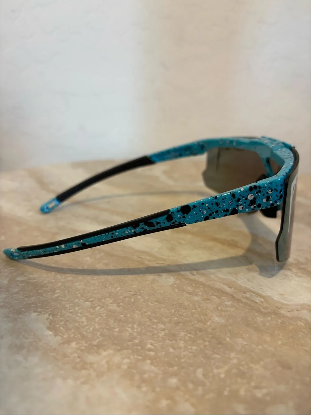 Pit Viper Men’s Blue Speckle Shield Sunglasses - Mirrored Lens